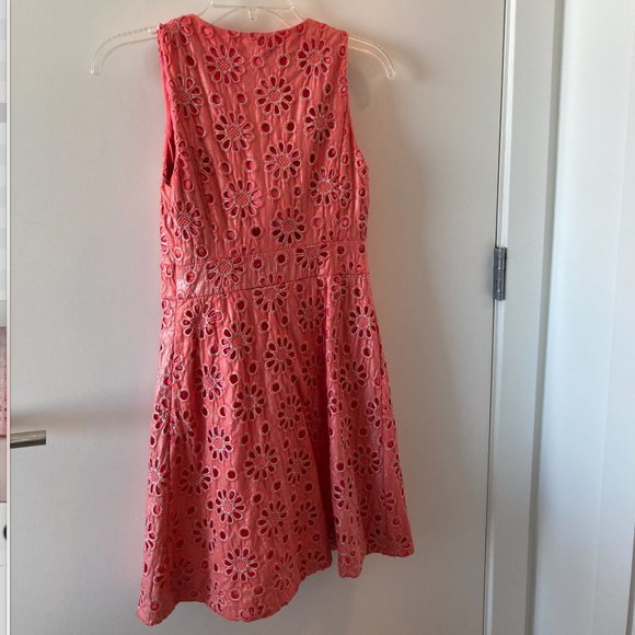 Maeve (by Anthropologie) Coral Flower Eyelet Dress - Picture 4 of 6